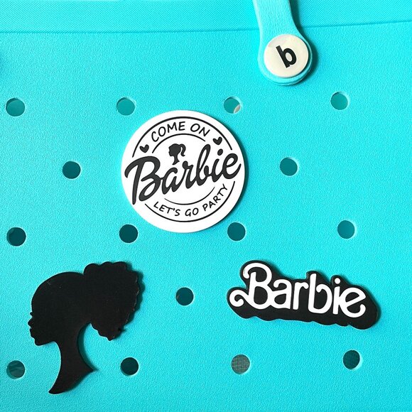 Set of 3 Barbie Bogg Bag Charms-BARBIE Bogg Charm-Movie Doll Bogg Bit-Screw Back - Picture 1 of 4